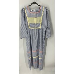 Saybury 'vintage  Rainbow Striped bohemian, granny, Mumu Dress m/L